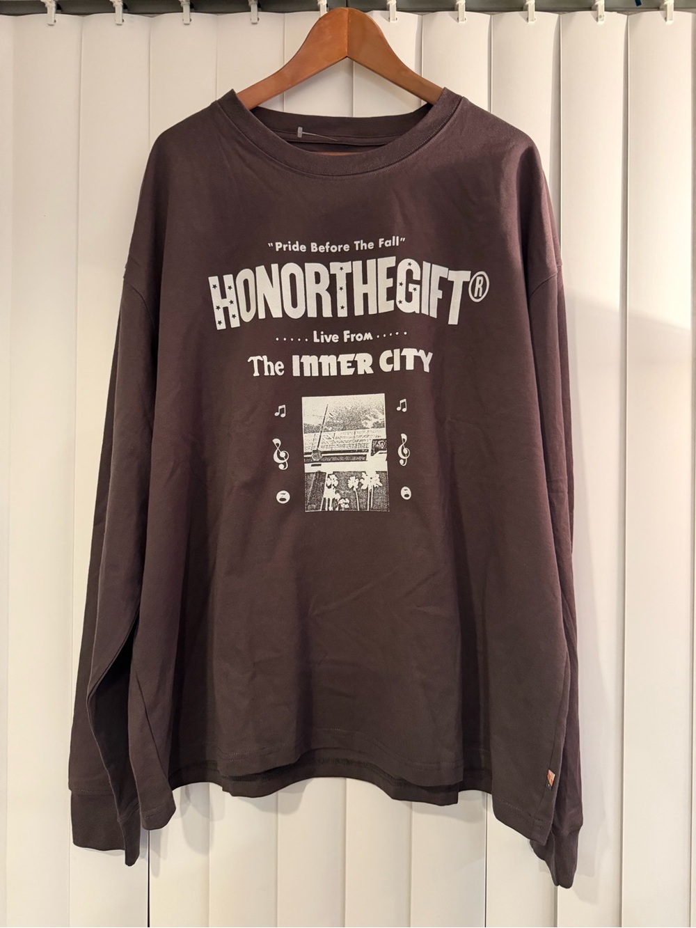 HONORTHEGIFT™ Men’s Long Sleeve Graphic Tee in Brown